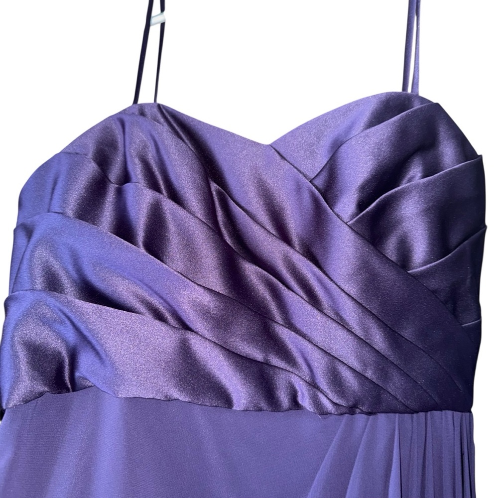 Angelique Purple Formal Gown Size 12 NWT Strapless Chiffon Prom Dress - Picture 5 of 7